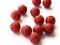 12 10mm Round Red Patterned Vintage Plastic Beads New Old Stock Beads Ball Beads